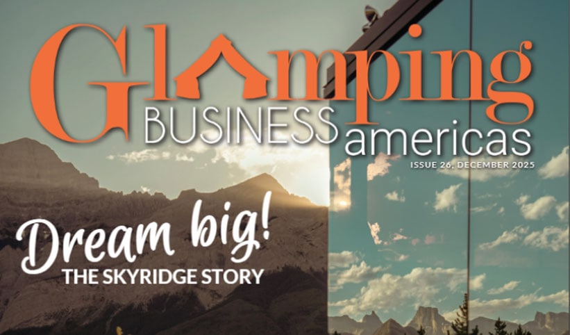 An outdoor luxury glamping site with stylish tents and scenic mountain views. Perfect for nature lovers seeking comfort and adventure in a boutique outdoor setting.