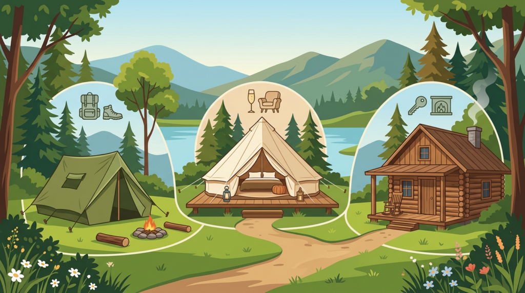 Glamping Versus Camping Versus Cabin Rental For A Nature Trip With Posh-Outdoors