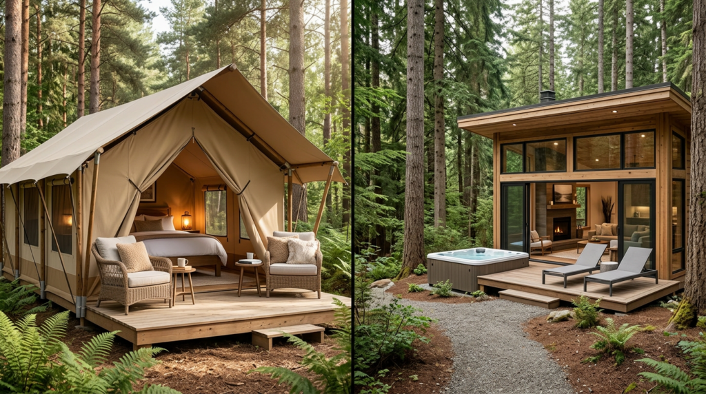 Glamping Versus Luxury Forest Cabins Comparison